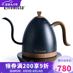 BREWISTA Brewista智能控温手冲咖啡壶不锈钢温控手冲家用细长嘴精品电热水壶泡茶器具0.6L/1.0 哑光黑1.0L