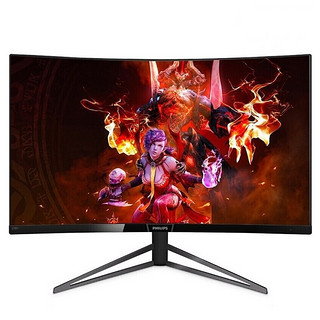 PHILIPS 飞利浦 猛腾 328M6QJEB 31.5英寸 VA 曲面 FreeSync 显示器(1920×1080、144Hz、120%sRGB）