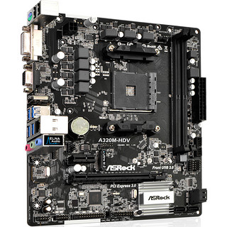 ASRock 华擎 A320M-HDV M-ATX主板（AMD AM4、A320）