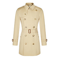 BURBERRY 博柏利 Trench 男士中长款风衣 80152361 卡其色 48