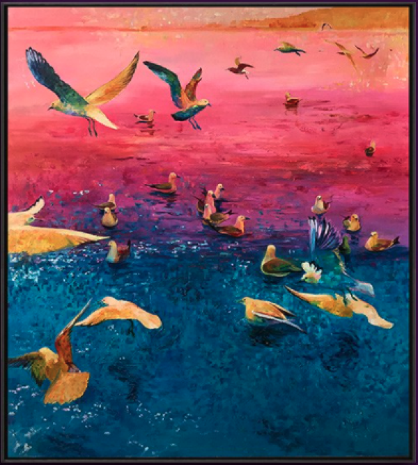 artmorn墨斗鱼艺术魏盼盼海之歌之七8090cm布面油画艺术品原创风景