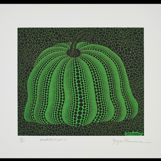 维格列艺术 草间弥生版画 南瓜2000(绿色）43x63cm 丝网版画 装饰画