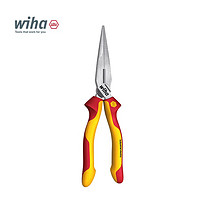 wiha威汉电工绝缘专业尖嘴钳优质C70高碳钢 绝缘弧形手柄160mm-26720