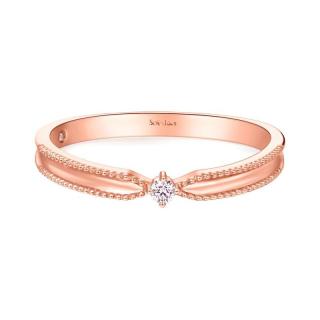 chowtaifook周大福vu1487女士18k玫瑰金钻石戒指002克拉13号