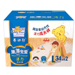 Teddy Bear 泰迪熊 拉拉裤 臻薄宠爱超薄透气干爽婴儿宝宝学步裤尿不湿 拉拉裤L68片（建议6-9kg）