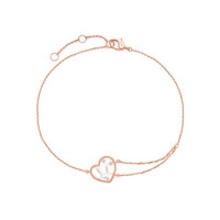 CHOW TAI FOOK 周大福 T78673 u兔18K玫瑰金母贝钻石手链 0.01克拉 16.25cm 1.25g