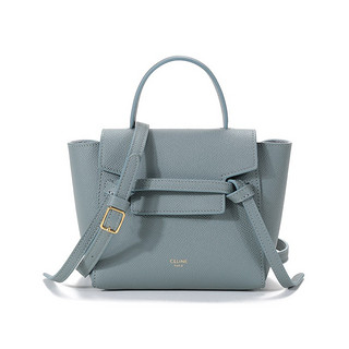 CELINE 思琳 Belt系列 PICO 女士粒面牛皮革手袋 194263ZVA 09TM 雾霾蓝色