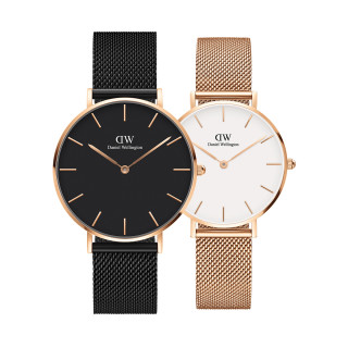 dw轻奢金属编织3236表盘石英表套装礼盒
