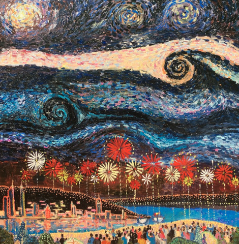 墨斗鱼艺术油画丙烯_ARTMORN 墨斗鱼艺术韦俊凯抽象艺术油画原作