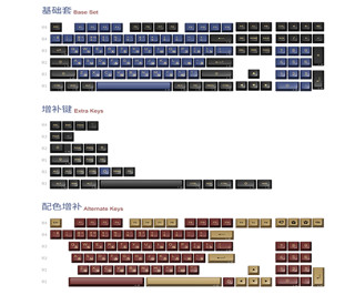 Akko ASA红蓝武士 日语键帽 226键