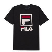FILA 斐乐 男女新款双标LOGO圆领休闲宽松短袖T恤情侣