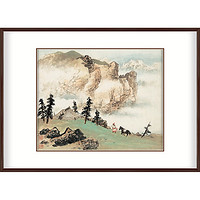 弘舍 关山月 山水风景国画《祁连牧居》成品尺寸80x60cm 宣纸 雅致胡桃