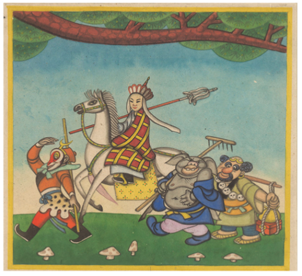 howstore张光宇西游漫记故事第二回丝网版画50x50cm2012年