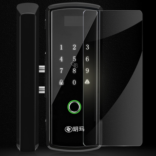 玥玛 740-ZNBL-9004-SWK-Y 智能玻璃门锁 黑色