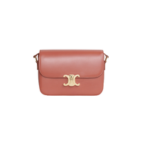 CELINE 思琳 TRIOMPHE系列 女士中号亮泽牛皮革肩背包 187363BF4 28TA 赤陶色