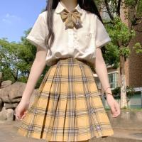 春日制服部 肇秋衣 jk制服 獾院橙色格裙 女 42cm S