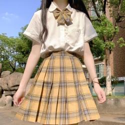 春日制服部 肇秋衣 jk制服 獾院橙色格裙 女 42cm S