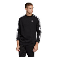 adidas ORIGINALS 3-STRIPES CREW 男子运动卫衣 DV1555 黑白色 XS