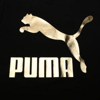 PUMA 彪马 女子运动T恤 579406-83 黑色/金色 S