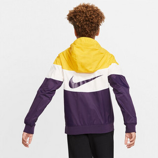 NIKE 耐克 SPORTSWEAR WINDRUNNER 大童运动夹克 CJ6722-743 黄/白/紫 M