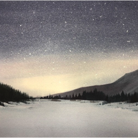 ARTMORN 墨斗鱼艺术 张晴《东北的郊外》58×38cm 2020年 水彩原作 手工画框装裱 北欧风格装饰画 书房装饰画