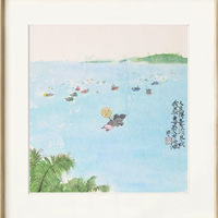 ARTMORN 墨斗鱼艺术 邢建邦《人生得意须尽欢》23×24cm 2020年 水墨北欧风格客厅装饰画 三联画卧室床头画