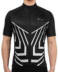 Tiekoun 男式骑行运动衫上衣骑行衬衫短袖自行车服装全拉链自行车夹克