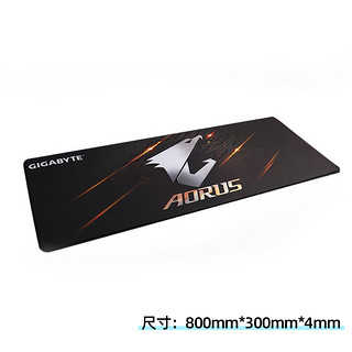 GIGABYTE 技嘉 AORUS定制版鼠标垫铺桌大号锁边黑色 800mm*300mm*4mm 鼠标垫-广州仓