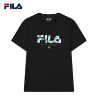 FILA 斐乐 官方男士短袖恤2021年夏季新款休闲运动针织上衣 正黑色-BK 185/104A/XXL