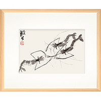 荣宝斋 齐白石 植物花卉国画《白石墨妙.虾》70x50cm 宣纸 木版水印