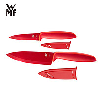 WMF 福腾宝 Touch刀具2件套 德国水果刀蔬菜刀瓜果刀切片刀不锈钢陶瓷刀红色厨房刀具2件套 13cm