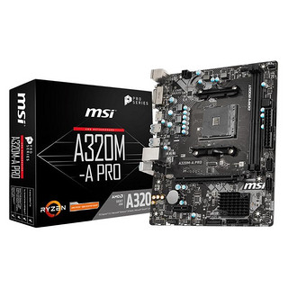 MSI 微星 A320M A PRO M-ATX主板（AMD AM4、A320）