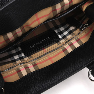 BURBERRY 博柏利 女士皮质手提包 40784801 黑色 小号