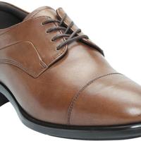 爱步 Men's ECCO Citytray Cap Toe Dress Oxford 棕色