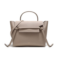 CELINE 思琳 Belt系列 MINI大号 女士粒面牛皮革手袋 189103ZVA 18LT 浅灰褐色