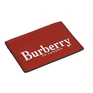 BURBERRY 博柏利 男士皮革卡包 80059831 红色/黑色