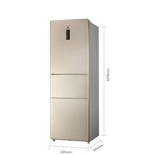 Electrolux 伊莱克斯 EME3003TD 风冷三门冰箱 300L 金色