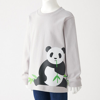 MUJI 无印良品 CBD31A0A 儿童长袖T恤 大熊猫 130cm