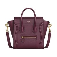 CELINE 思琳 Luggage系列 NANO 女士牛皮革手袋 189243DRU 33AC 阿萨伊浆果紫