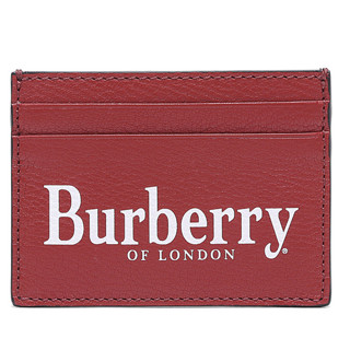 BURBERRY 博柏利 男士皮质卡包 80059831 铁锈红/黑色