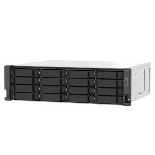 威联通（QNAP）TS-1673AU-RP 16G 四核CPU双电源机架16盘位NAS磁盘阵列网络存储器私有云(内含导轨+10T*16）