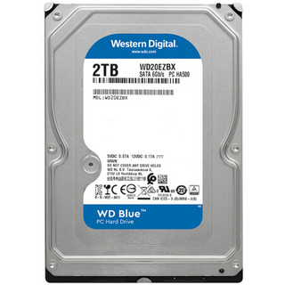 Western Digital 西部数据 蓝盘系列 3.5英寸 台式机硬盘 2TB（SMR、7200rpm、256MB）WD20EZBX