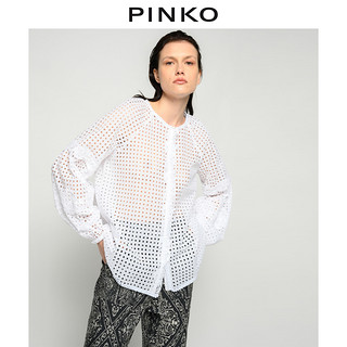 PINKO2021春夏新品女装微阔长袖蕾丝罩衫1N132S8508（38、Z99）