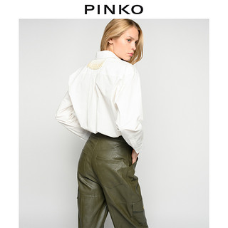 PINKO2021春夏新品女棉质珍珠领休闲衬衫1Q108DY6VK（S、Z04）