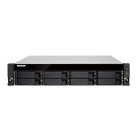 威联通（QNAP）TS-883XU-RP-E2124 8G内存 四核心 双电源8盘机架式网络存储服务器NAS（含导轨+16T*8)