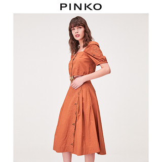 PINKO2021春夏新品女装灯笼袖花卉蕾丝刺绣截短上衣1G15YJY6WU（40、Z15）
