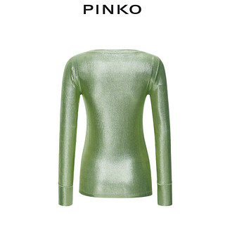 PINKO2021春夏新品女装金属涂层罗纹针织衫1C10CS7392（M、T86）