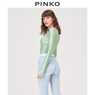 PINKO2021春夏新品女装金属涂层罗纹针织衫1C10CS7392（M、T86）