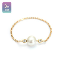 YI Collection 2021春季 14K 黄金女珍珠钻石戒指链戒NAP(金色、女士15号)