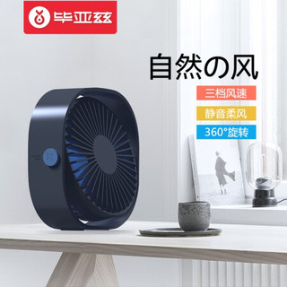 Biaze 毕亚兹 桌面办公室学生宿舍创意电风扇 迷你静音桌面型小风扇 FS1蓝色